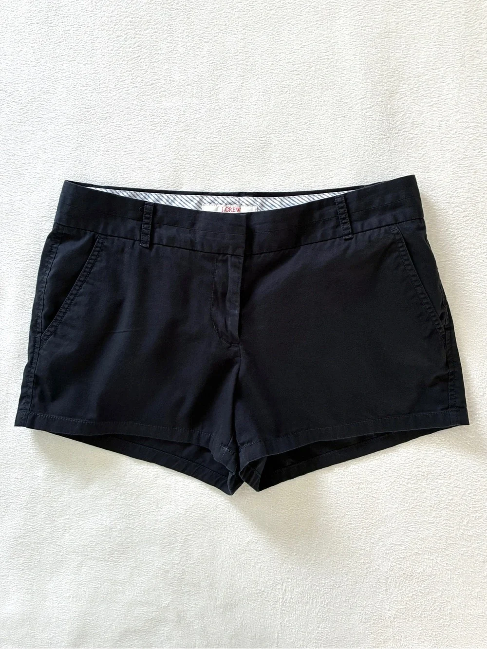 J.Crew Broken-In Shorts Women’s 6 Black Low Rise Cotton Classic Casual Preppy